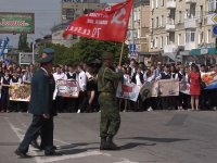 Водружение копии знамени Победы на главный флагшток Республики