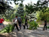 Администрация города и коллектив ЛНАУ провели субботник в столичном дендропарке